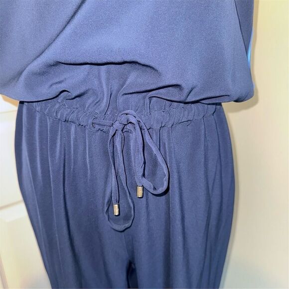 Tommy Hilfiger Women's Side Stripe Drawstring Blue V-Neck Jumpsuit Size 8 - Picture 5 of 16